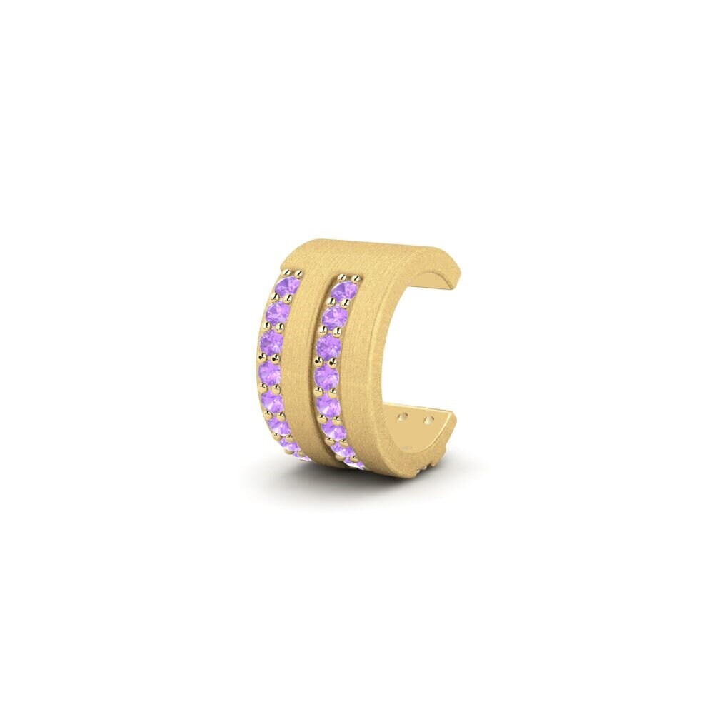 14ct Yellow Gold Amethyst Men's Ear Cuff Grena