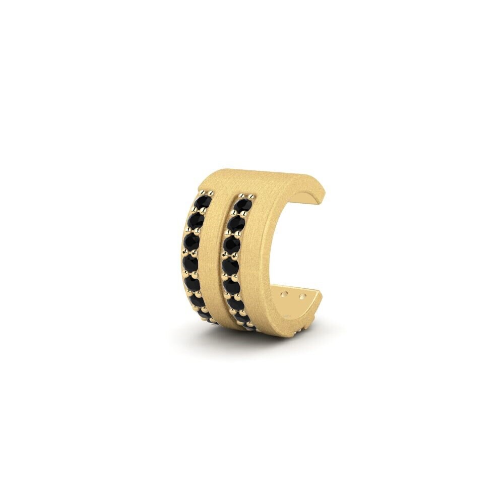 14ct Yellow Gold Black Onyx Men's Ear Cuff Grena