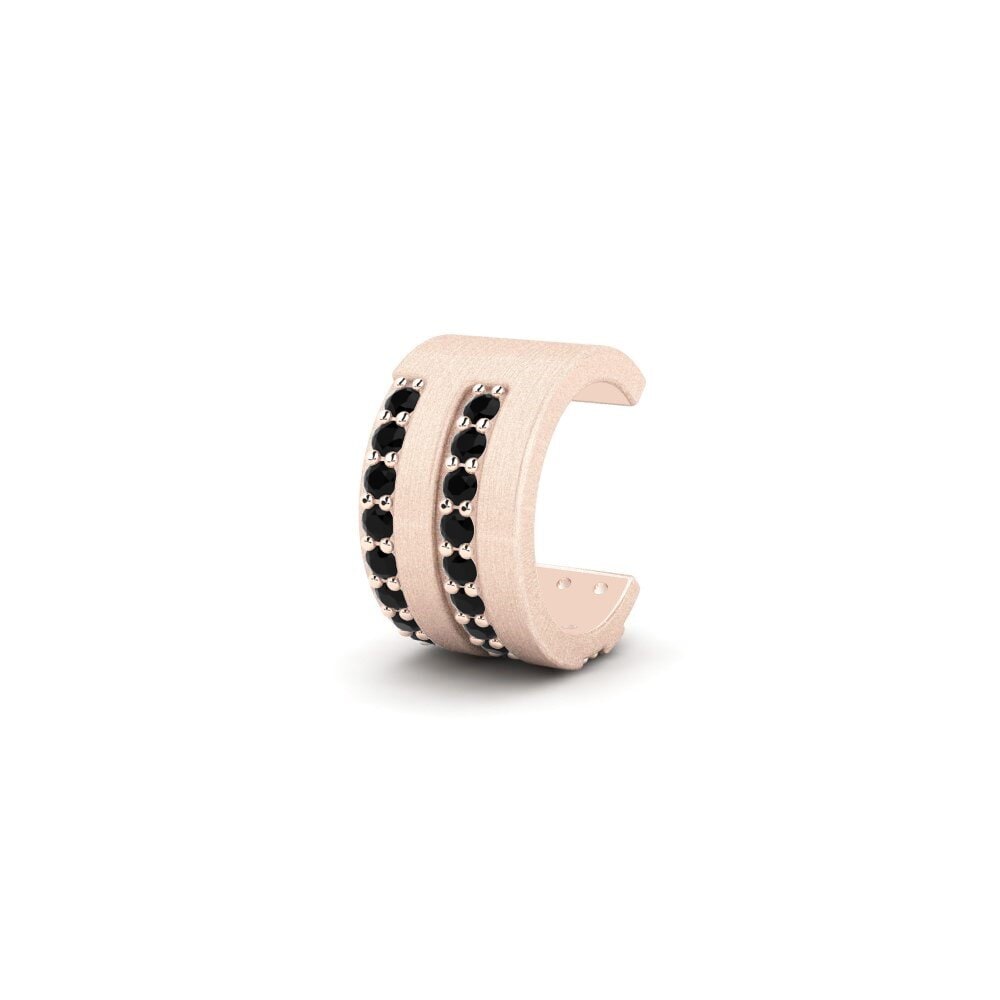 9ct Rose Gold Black Sapphire Men's Ear Cuff Grena