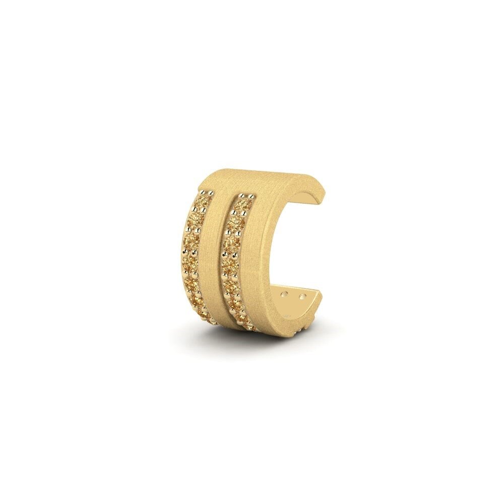 14ct Yellow Gold Brown Diamond Men's Ear Cuff Grena