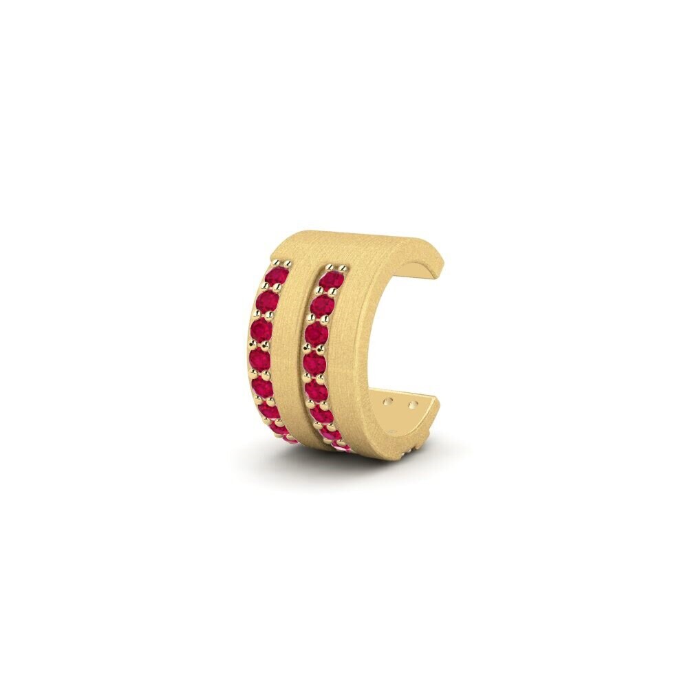 14ct Yellow Gold Ruby Men's Ear Cuff Grena