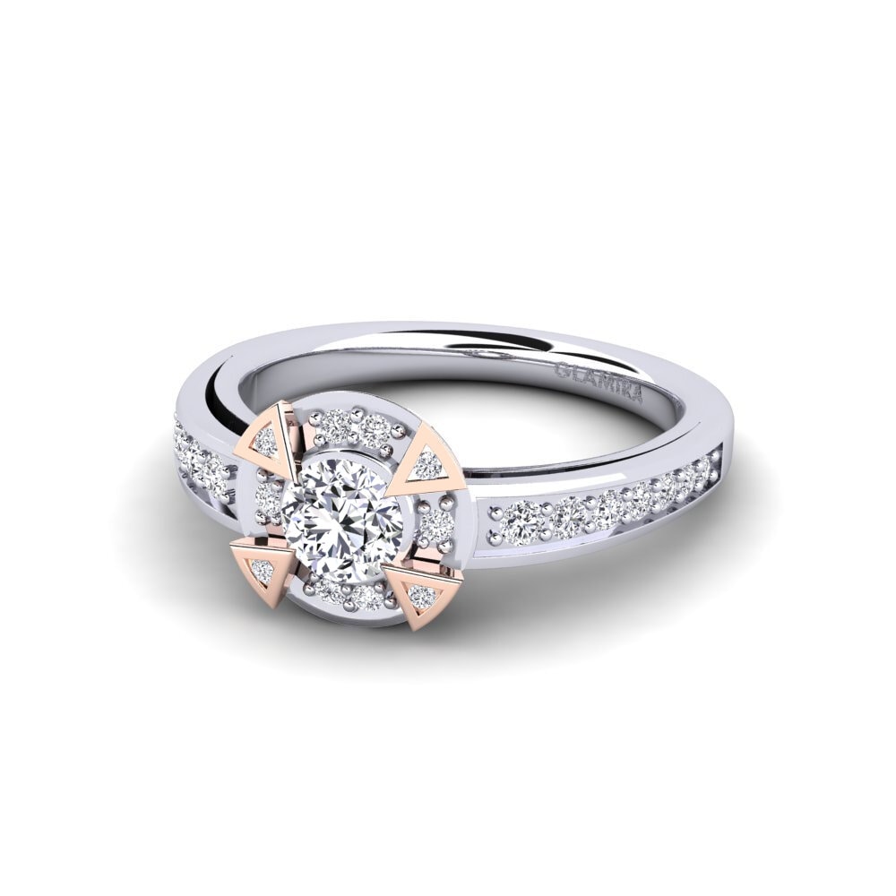 14ct White & Rose Gold Engagement Ring Grendel