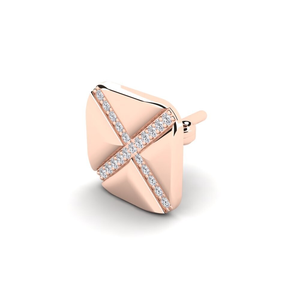 14k Oro Rosa Diamante cultivado en laboratorio Pendiente para hombre Gresses
