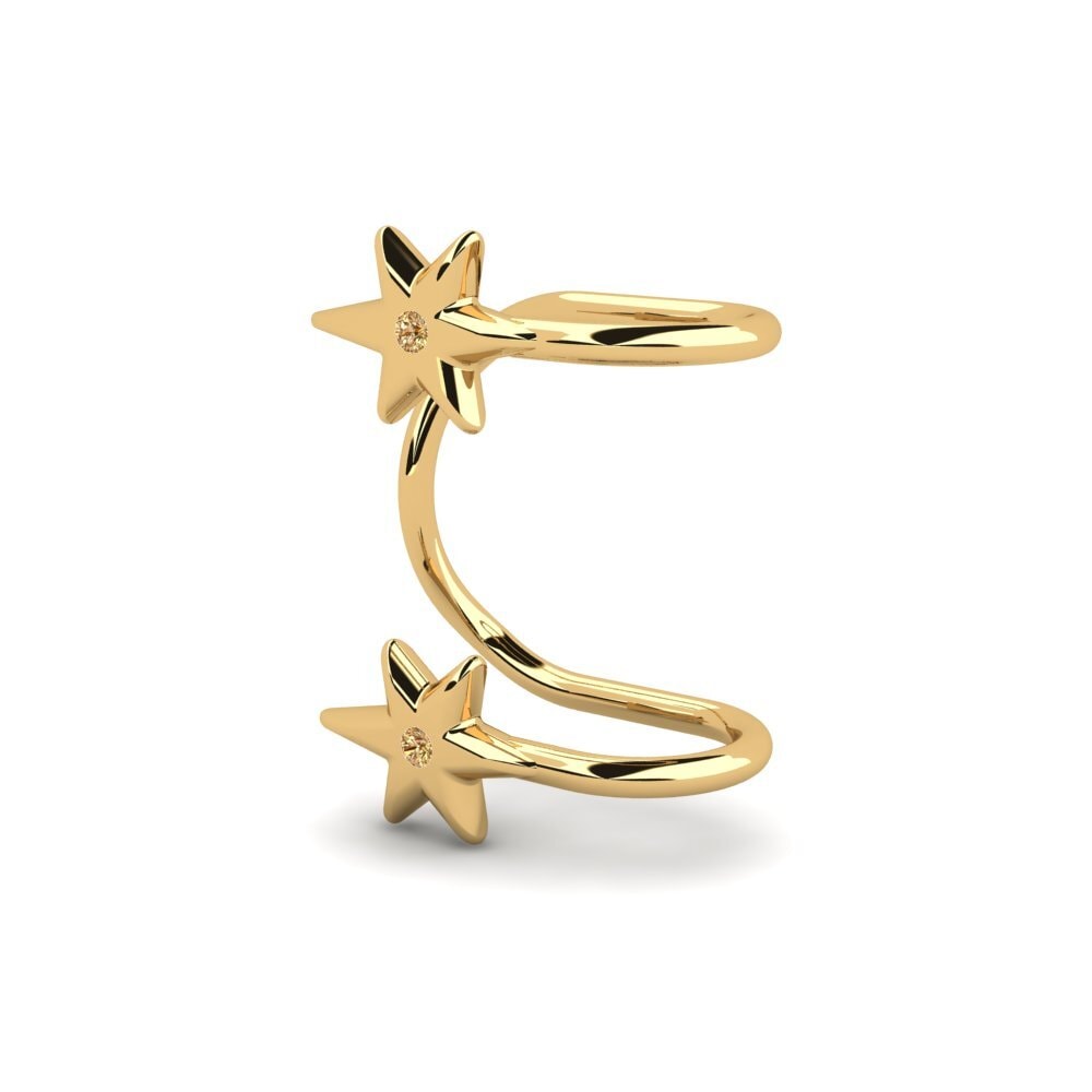 14ct Yellow Gold Brown Diamond Women's Earring Gretcha