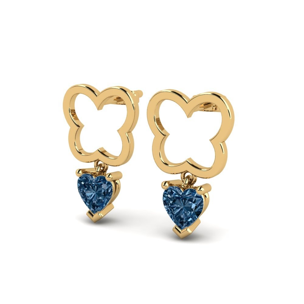 Corazón Diamante Azul Pendiente de mujer Gretna