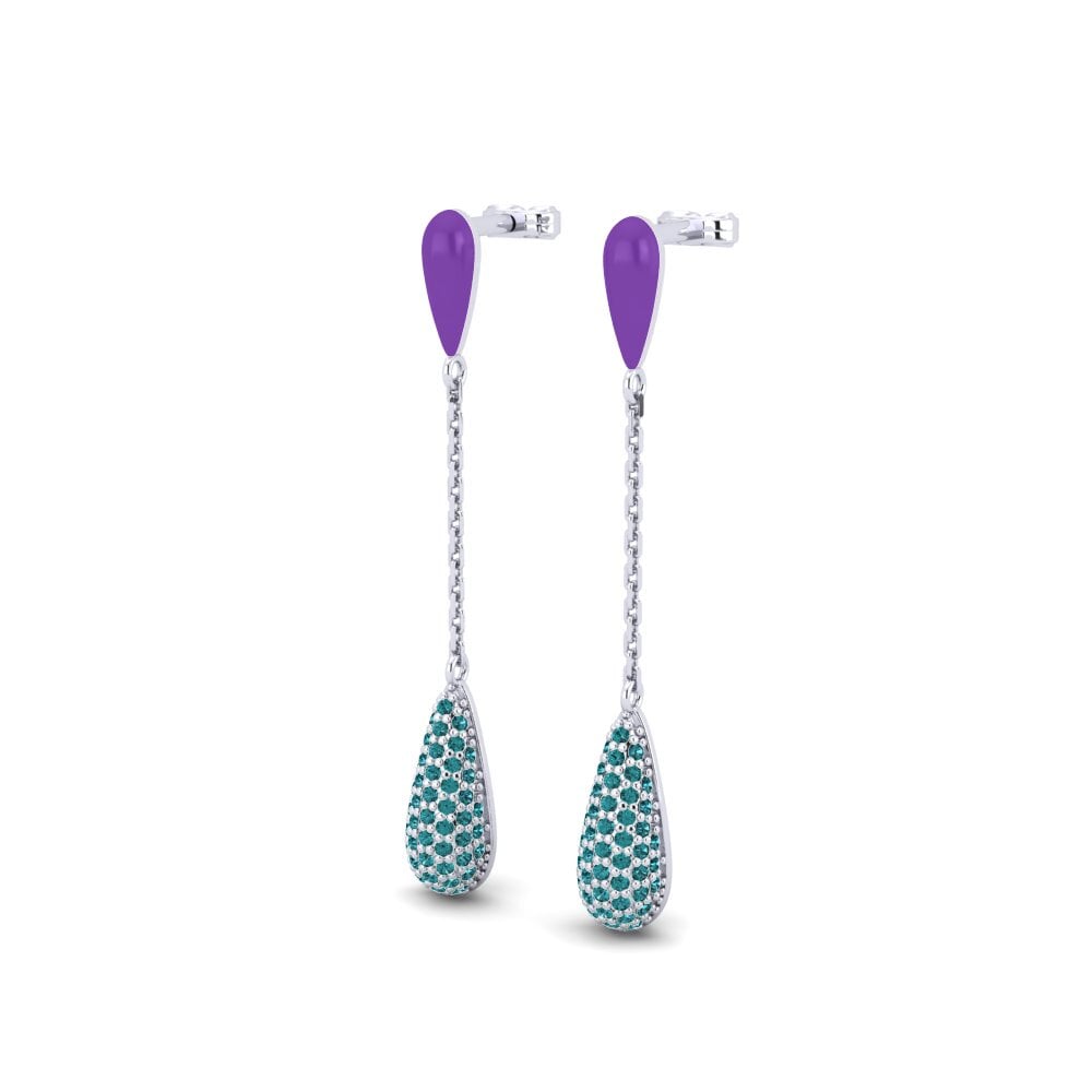 Diamante Azul Pendiente de mujer Grincant