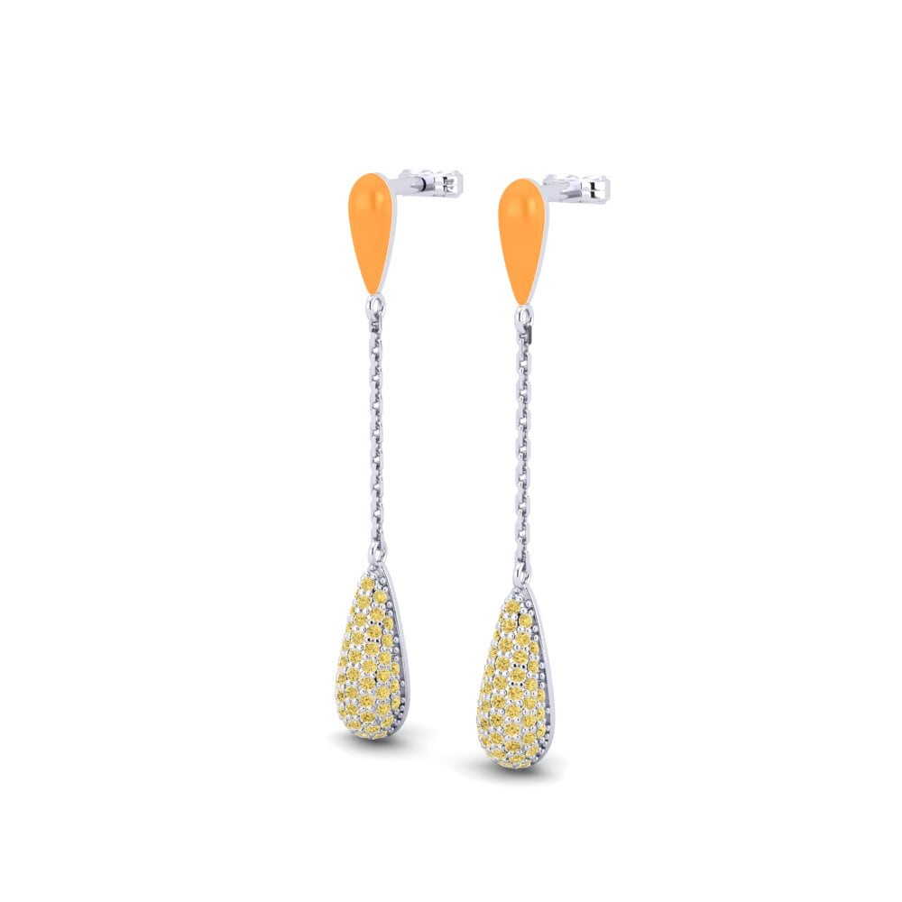 Diamante Amarillo Pendiente de mujer Grincant
