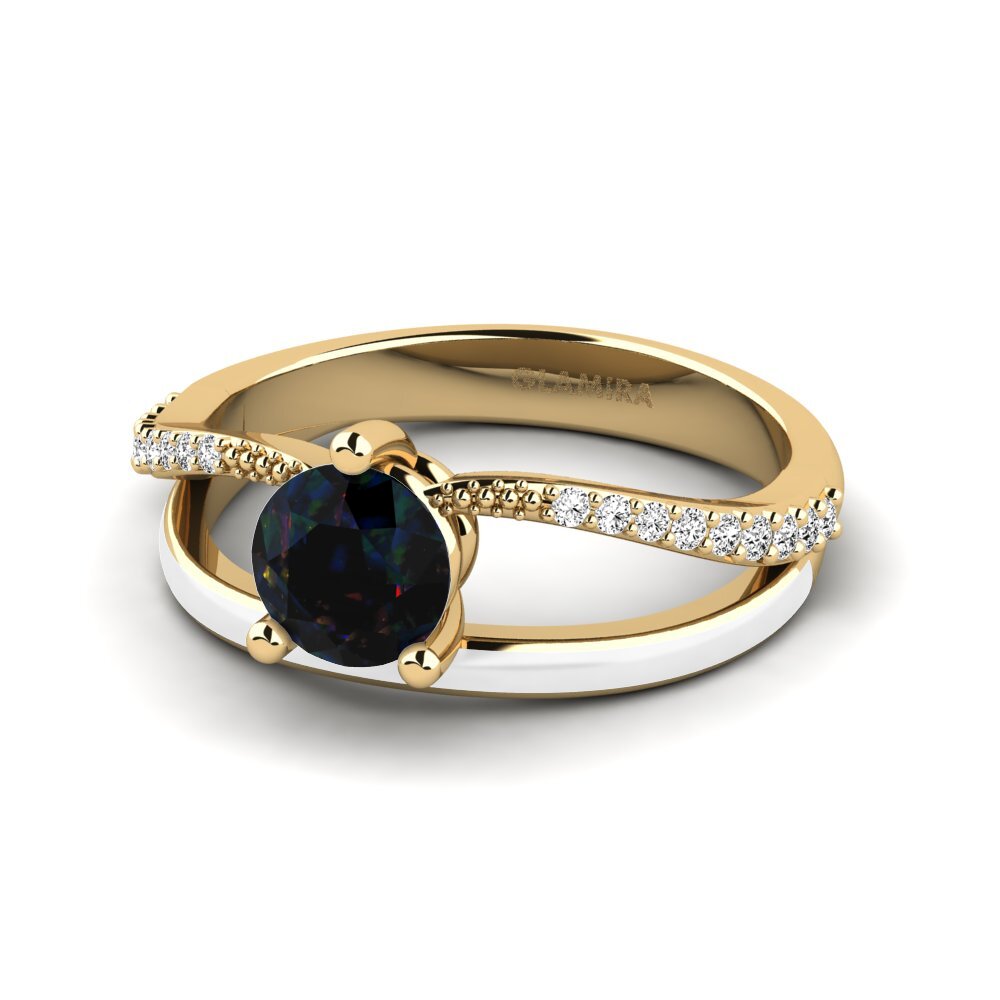 Schwarzer Opal Ring Gryn