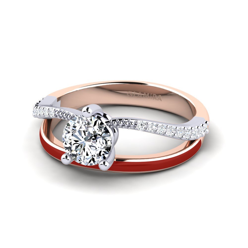 375 Rot & Weißgold Ring Gryn
