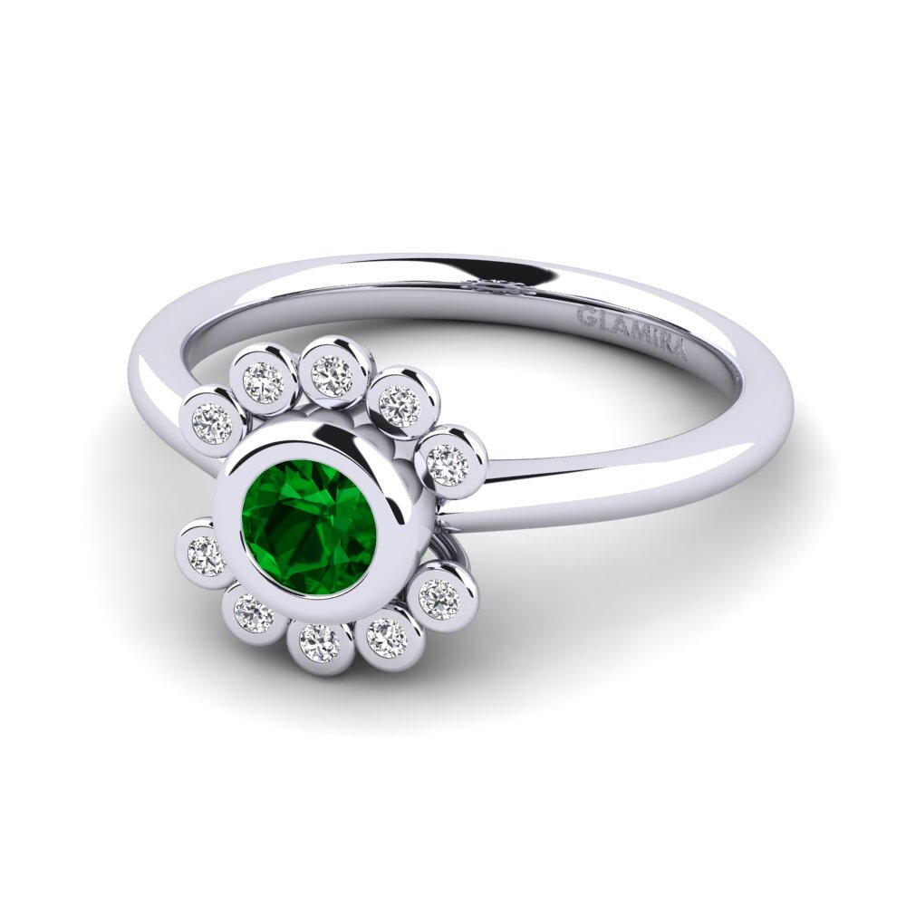 Circonita Verde Anillo de compromiso Guava