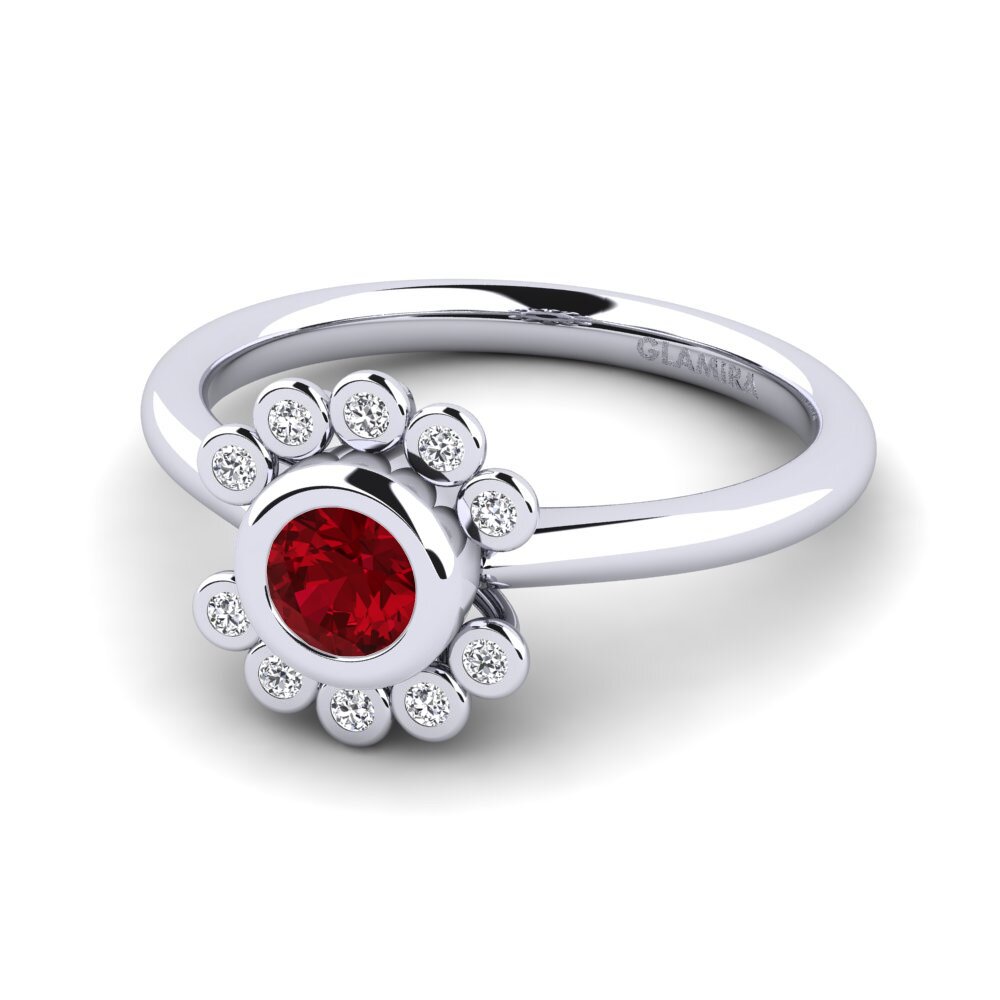 Circonita Roja Anillo de compromiso Guava