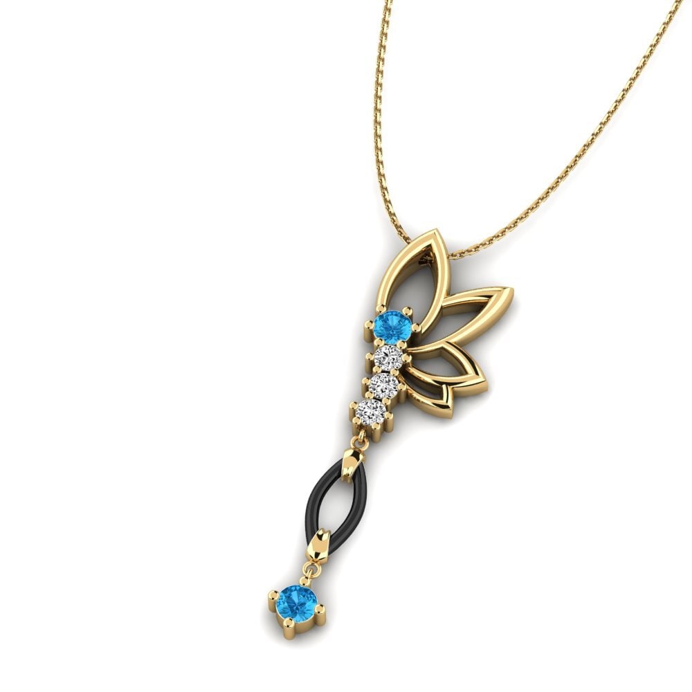 Topacio azul Colgante de Mujer Gudina