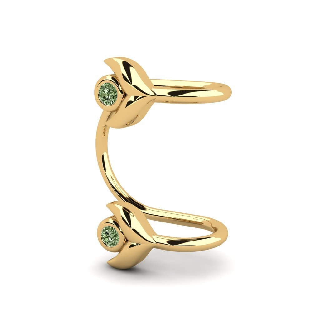 14ct Yellow Gold Green Diamond Women's Earring Guertin