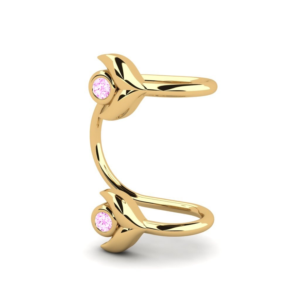 14ct Yellow Gold Pink Sapphire Women's Earring Guertin