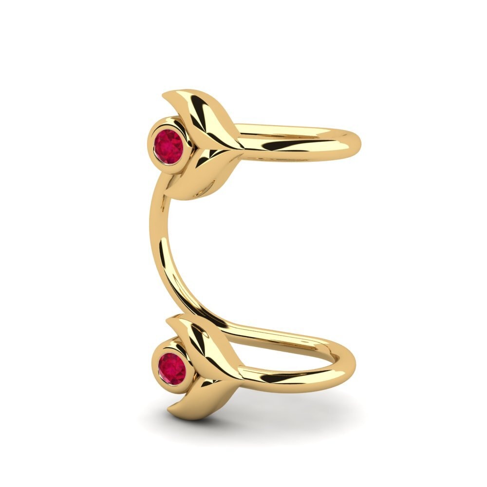 14ct Yellow Gold Ruby Women's Earring Guertin
