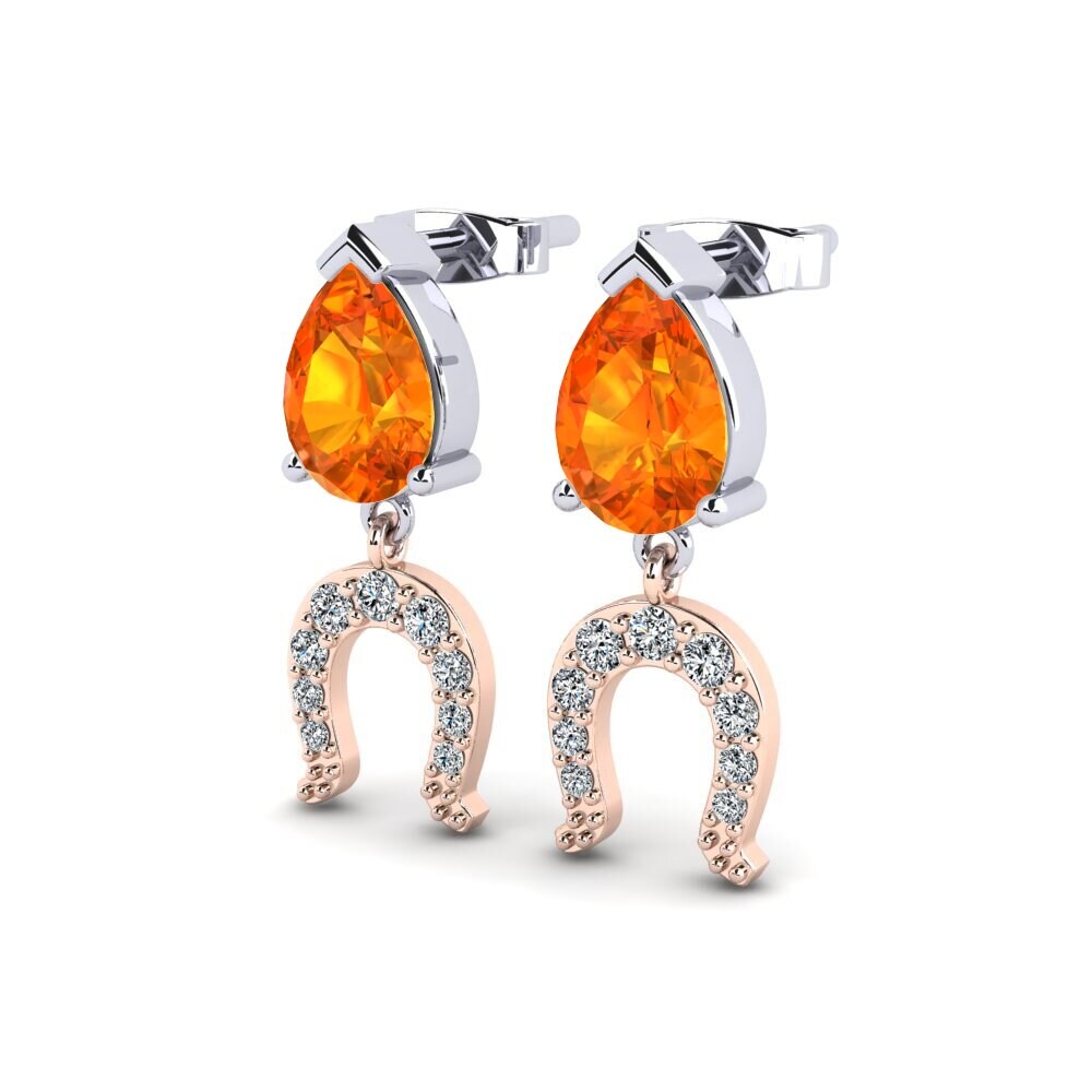 Orangefarbener Saphir Damen ohrring Gullet