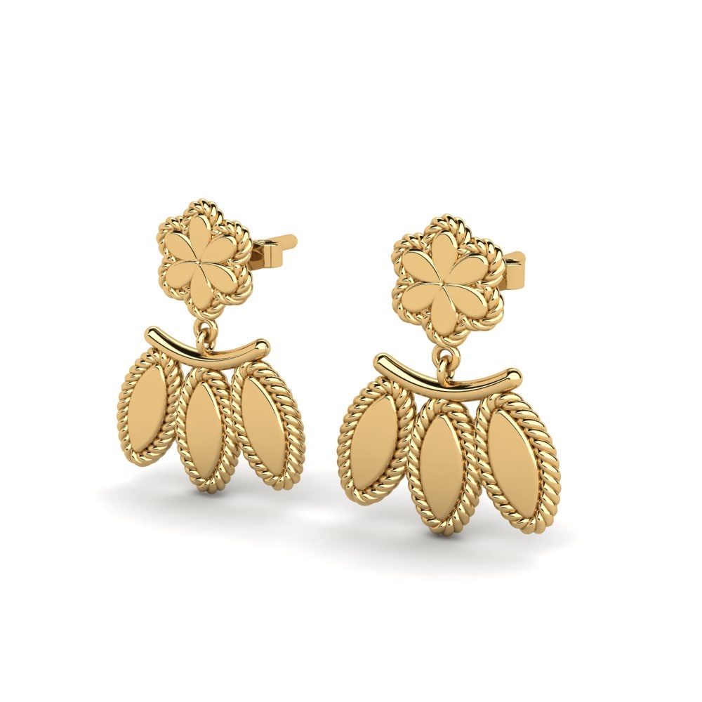 9k Oro Amarillo Pendientes Gummans