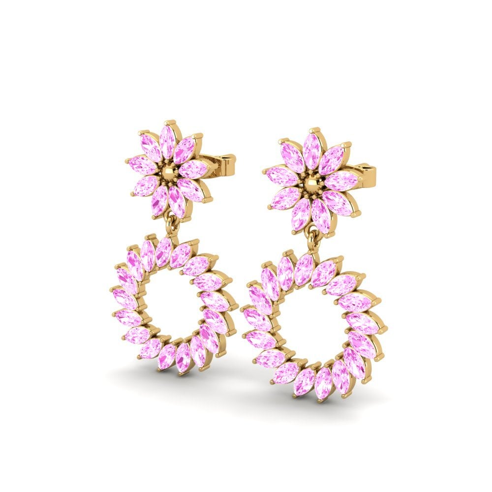 Marquise Pink Sapphire Women's Earring Gurutz