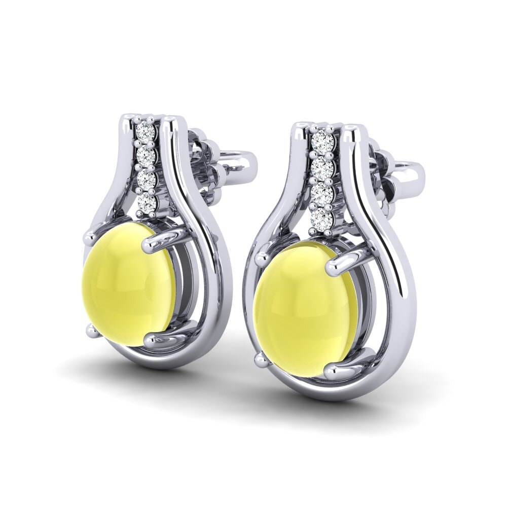 Cabochon Lemon Topaz Women's Earring Gustella