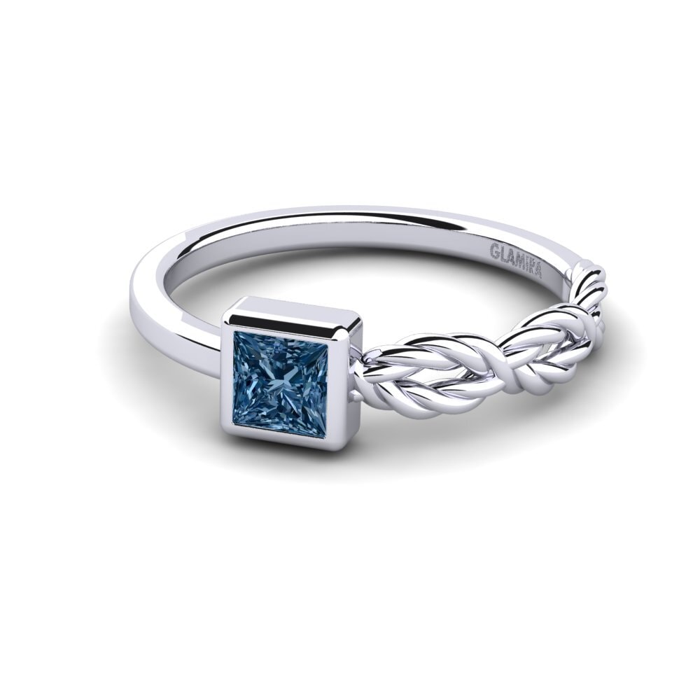 Princess Blue Diamond Engagement Ring Guulyo