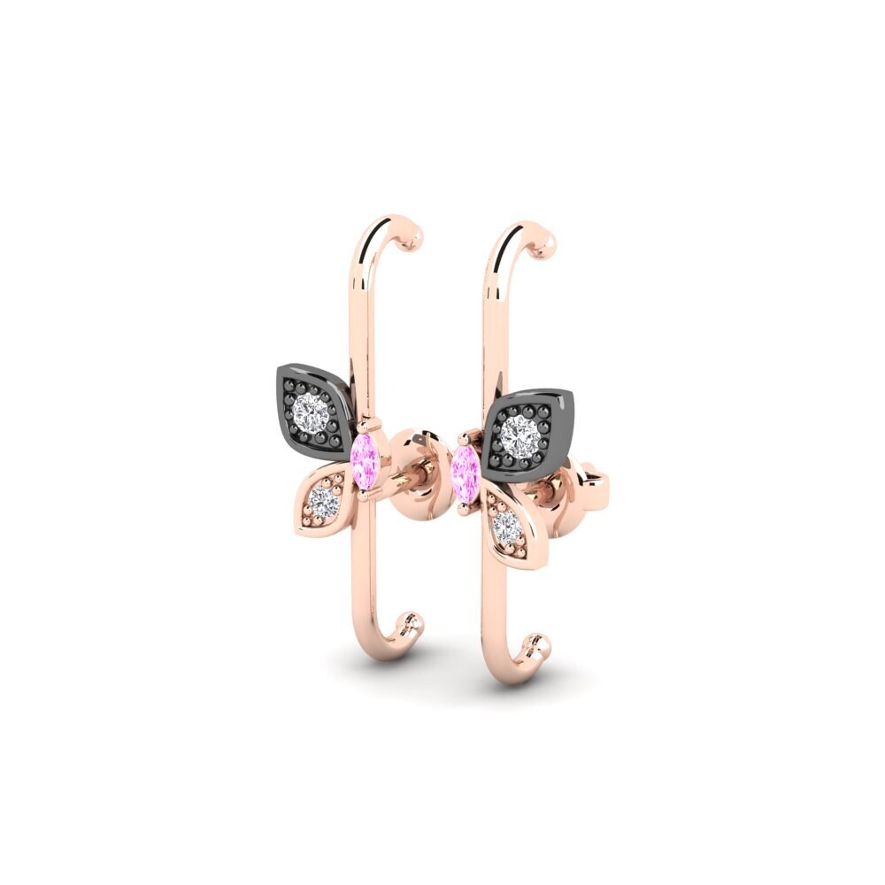 Safira Rosa Brincos Feminino Gvenia