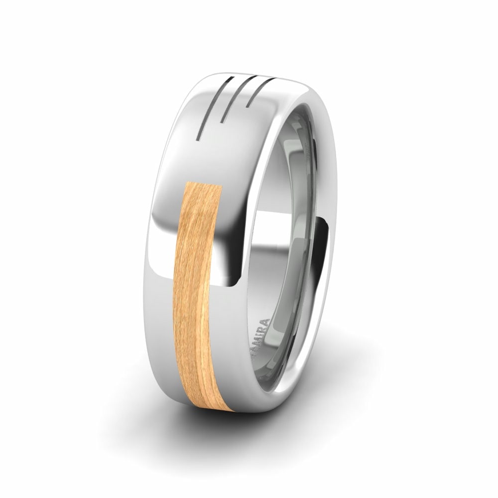 Wood & Carbon Men’s Wedding Rings Men's Confident Butterfly 8 mm 585 White Gold