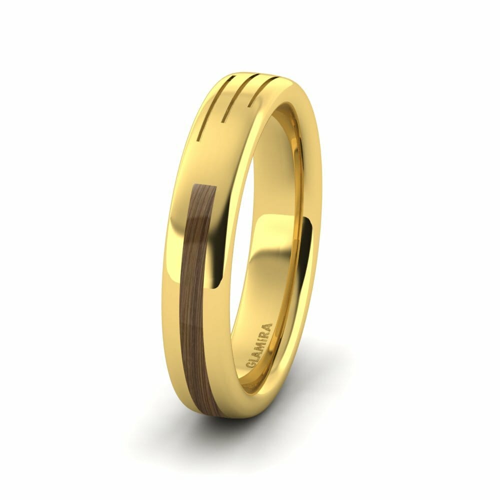 14k Oro Amarillo Anillo Boda Hombre Confident Butterfly 5 mm