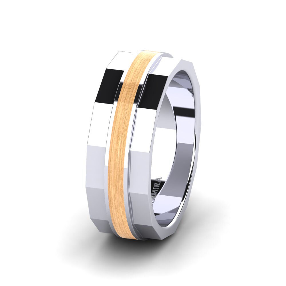 Drvo & Ugljenik Muški venčani prsten Confident Game 8 mm