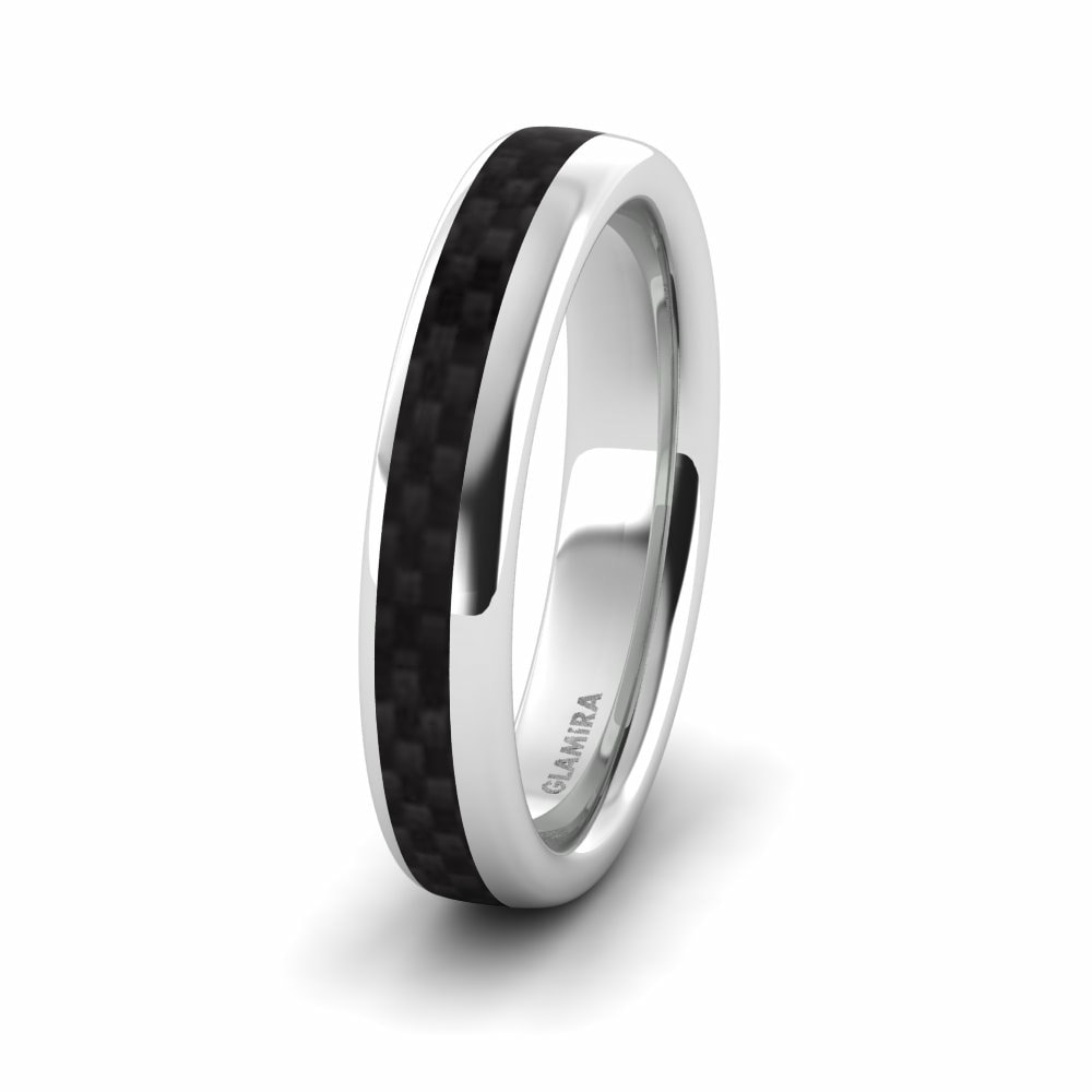 Wood & Carbon Men’s Wedding Rings Men's Confident Glow 5 mm 585 White Gold