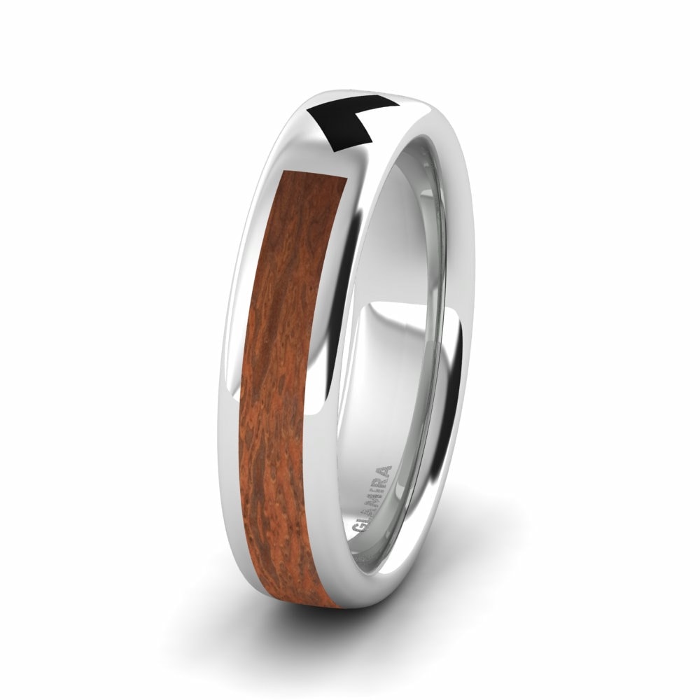 Wood & Carbon Men’s Wedding Rings Men's Confident Heart 6 mm 585 White Gold