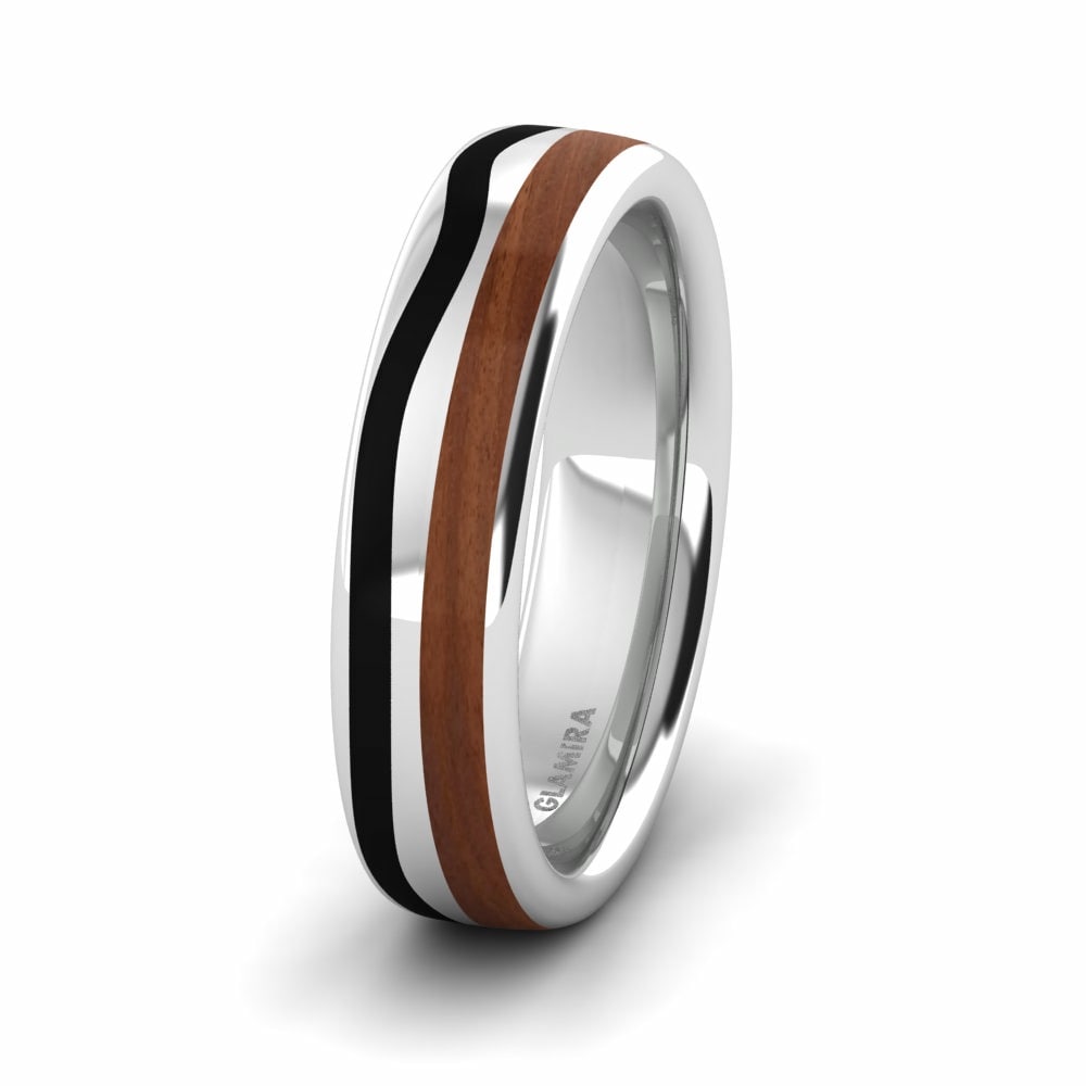 Wood & Carbon Men’s Wedding Rings Men's Confident Logic 6 mm 585 White Gold