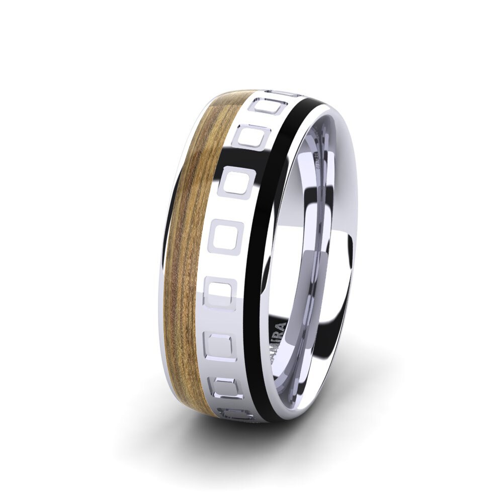 Wood & Carbon Men's Wedding Ring Confident Luck 8 mm