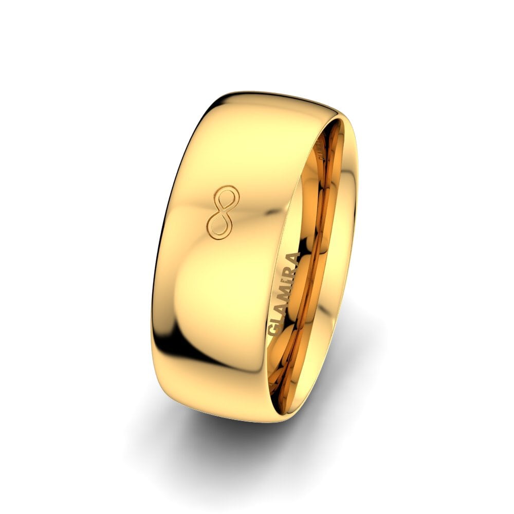 18ct Yellow Gold Men's Ring Classic Infinity mm