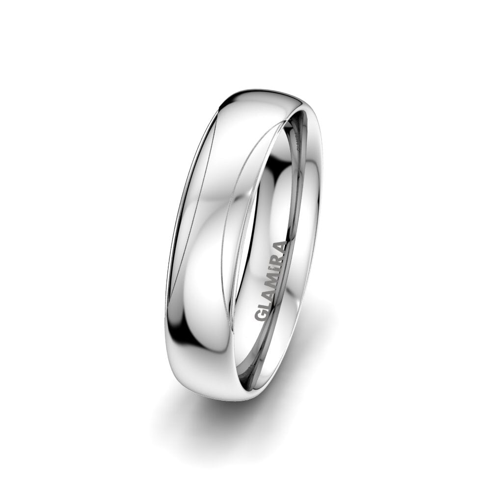 14k White Gold Men's Wedding Ring Exotic Harmony 5 mm