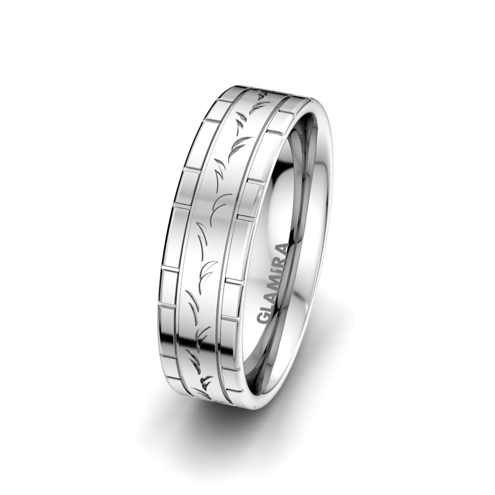 18ct White Gold Men's Wedding Ring Glorious Style 6 mm
