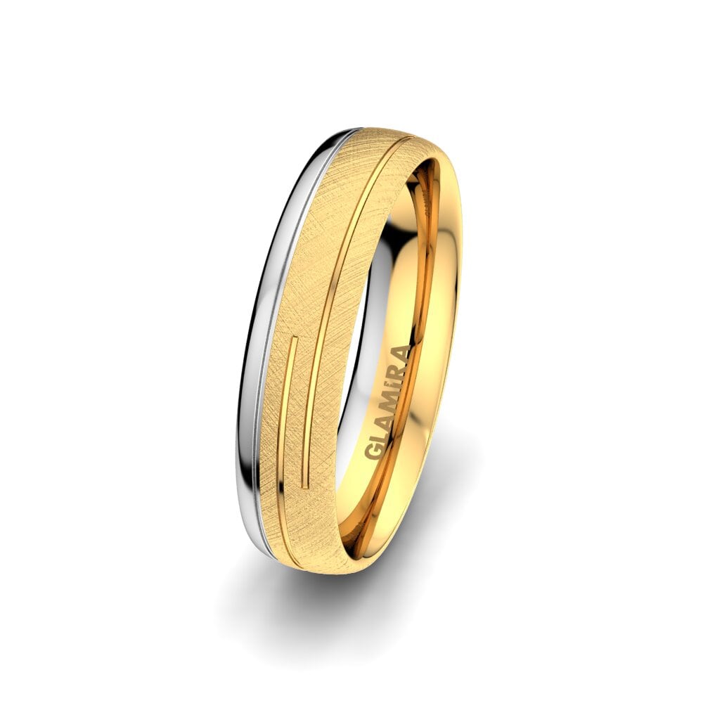 Or Jaune & Blanc 18k Alliance pour homme Alluring Line 5 mm
