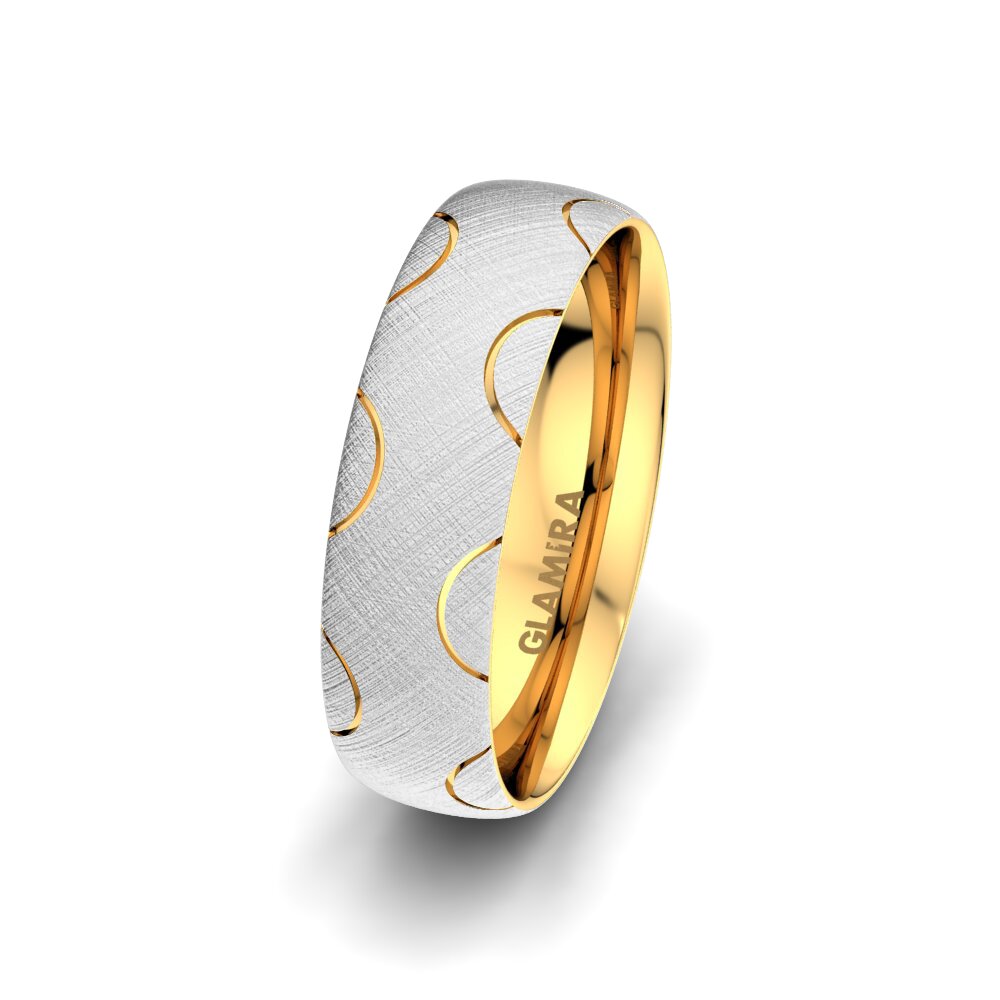 Compre Starting Compre Anel de Casamento Charming Start 6 mm em white_yellow-375 Sem ...
