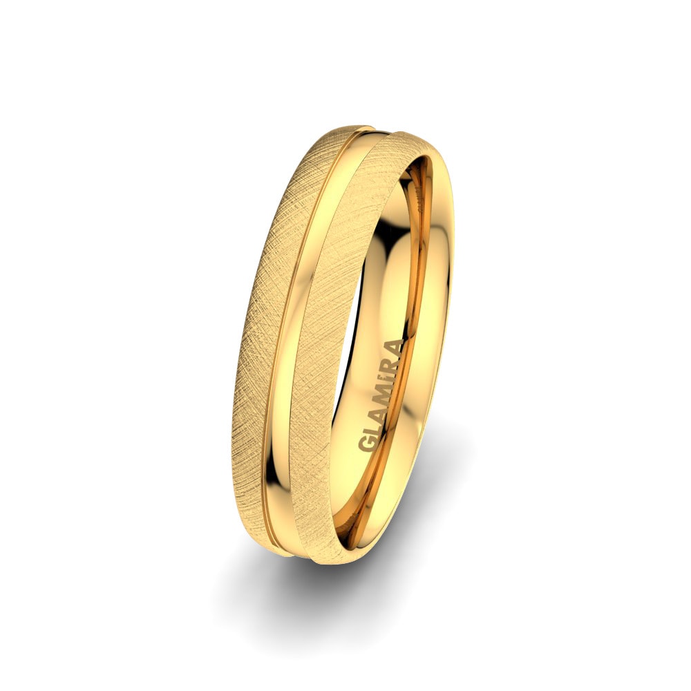 9k Yellow Gold Men's Ring Attractive Light 5 mm