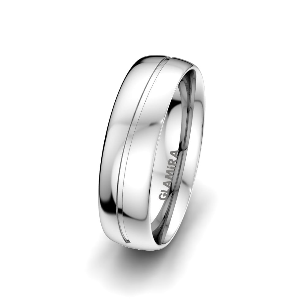 9k White Gold Men's Wedding Ring Charming Noble 6 mm