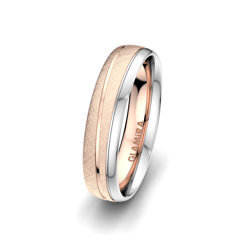 Anillos de boda para hombres 14k Oro Rosa & Blanco Memoire