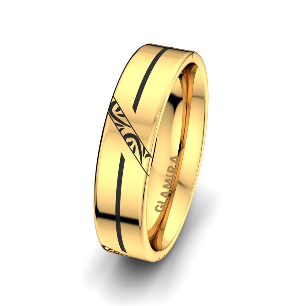 14k Oro Amarillo Anillo Boda Hombre Noble Union 6 mm