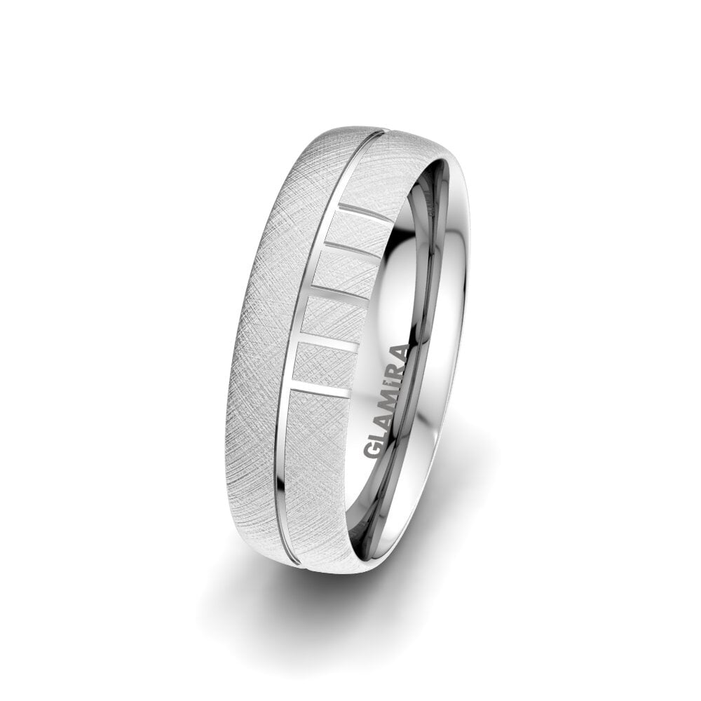 Anillo Boda Hombre Pure Valentine 6 mm 9k Oro Blanco