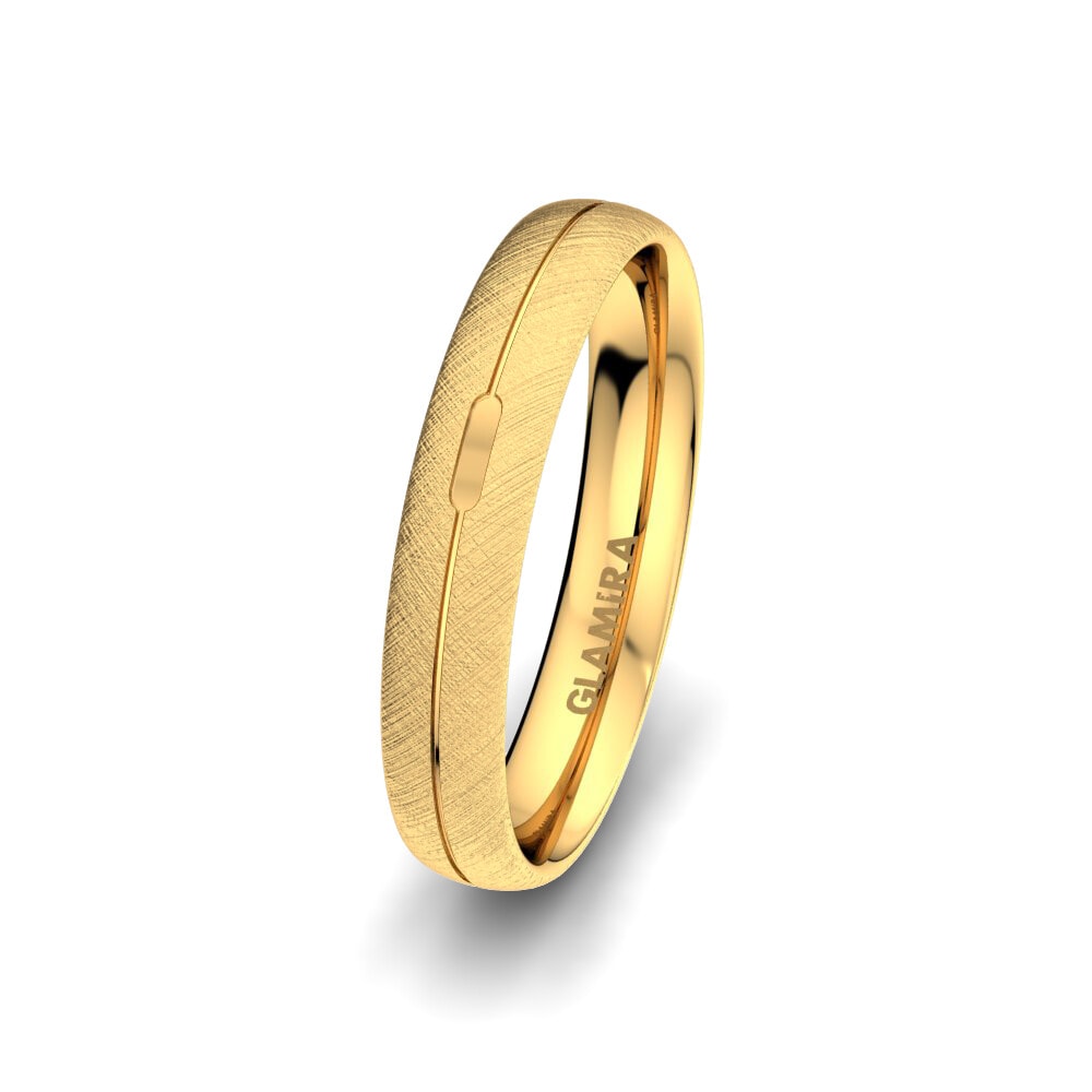 Anillo Boda Hombre Unique Dream 4 mm 9k Oro Amarillo