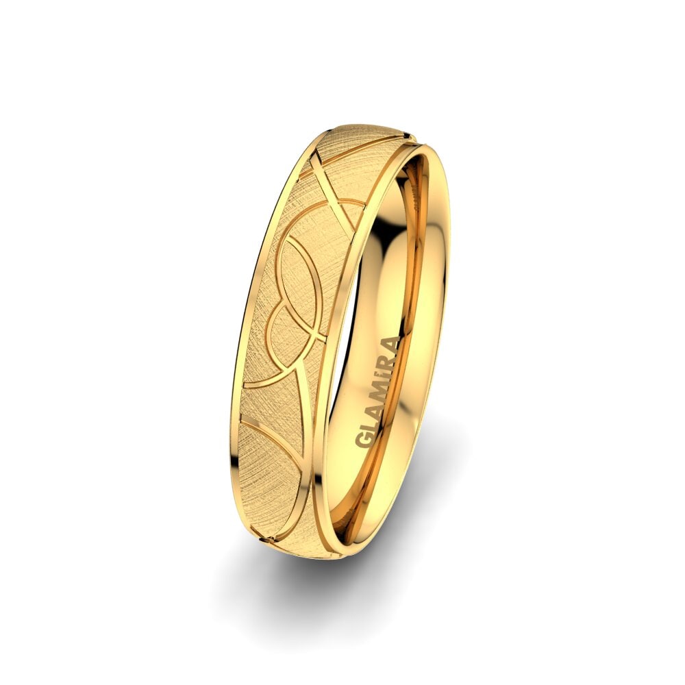 18k Yellow Gold Men's Wedding Ring Golden Aura 5 mm