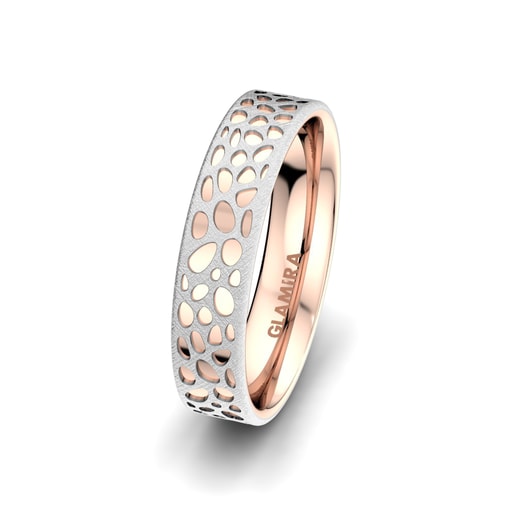 Men's Ring Mysterious Touch 5 mm 585 White & Rose Gold