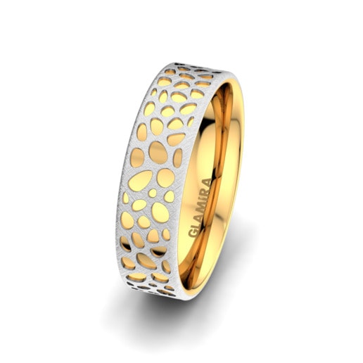 Men's Ring Mysterious Touch 6 mm 585 White & Yellow Gold 