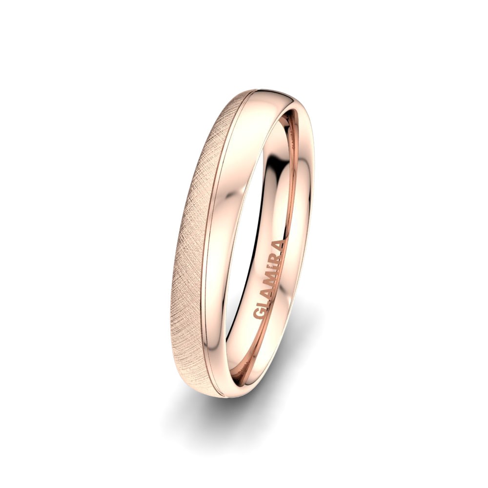 9k Rose Gold Men's Wedding Ring Romantic Trust 4 mm