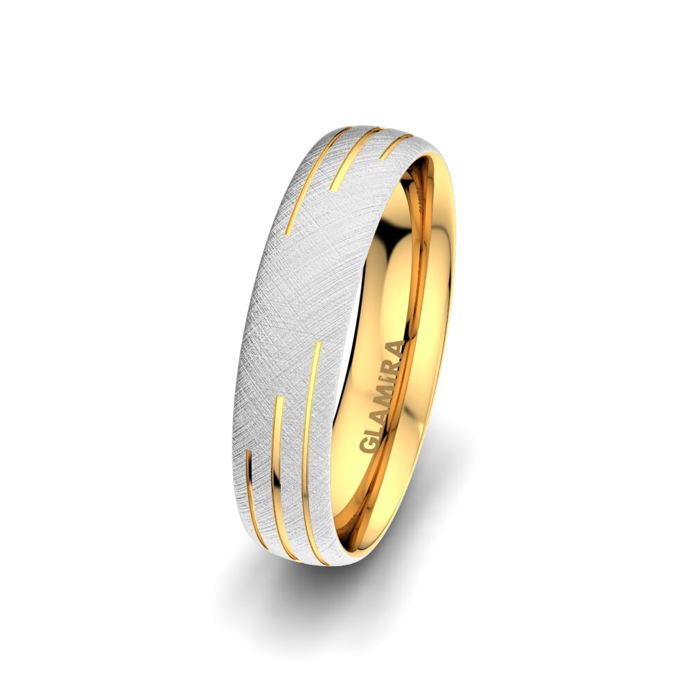 thumbnail image 2 of Men's Two-Tone Promise Ring – 14k Yellow Gold Plated & Silver – 6mm Band – Carrick's Designs 2 of 6