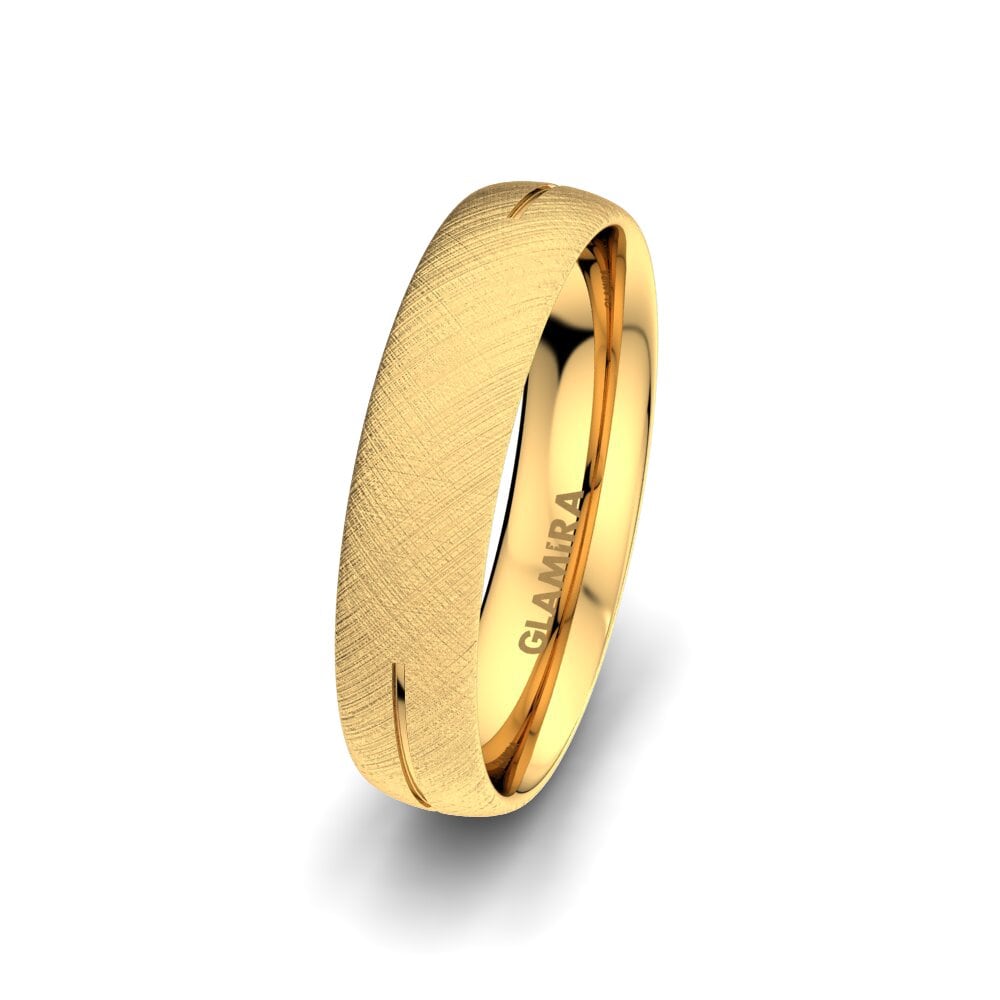 9k Yellow Gold Men's Wedding Ring Splendid Future 5 mm