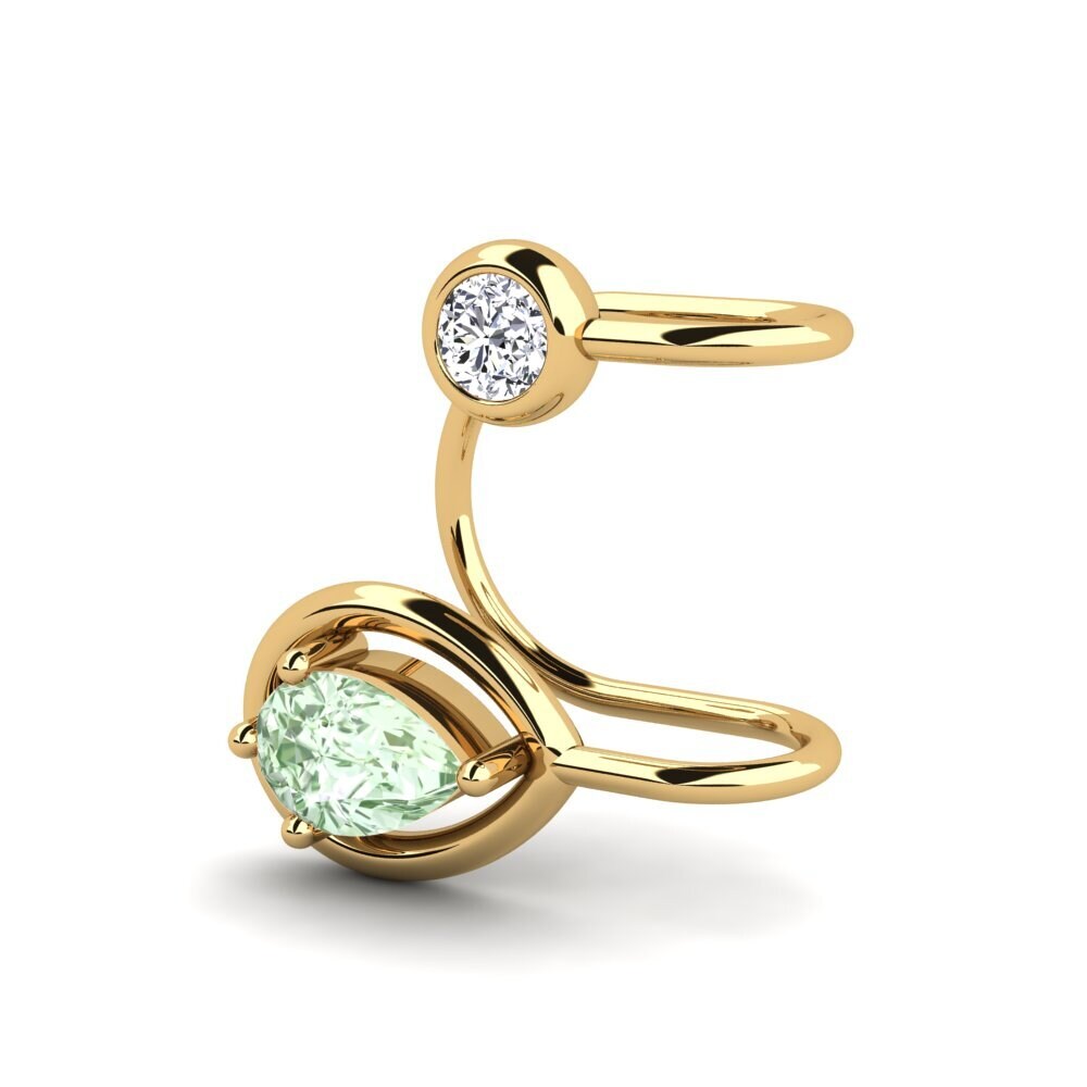 14ct Yellow Gold Green Amethyst Women's Earring Gwendolyn